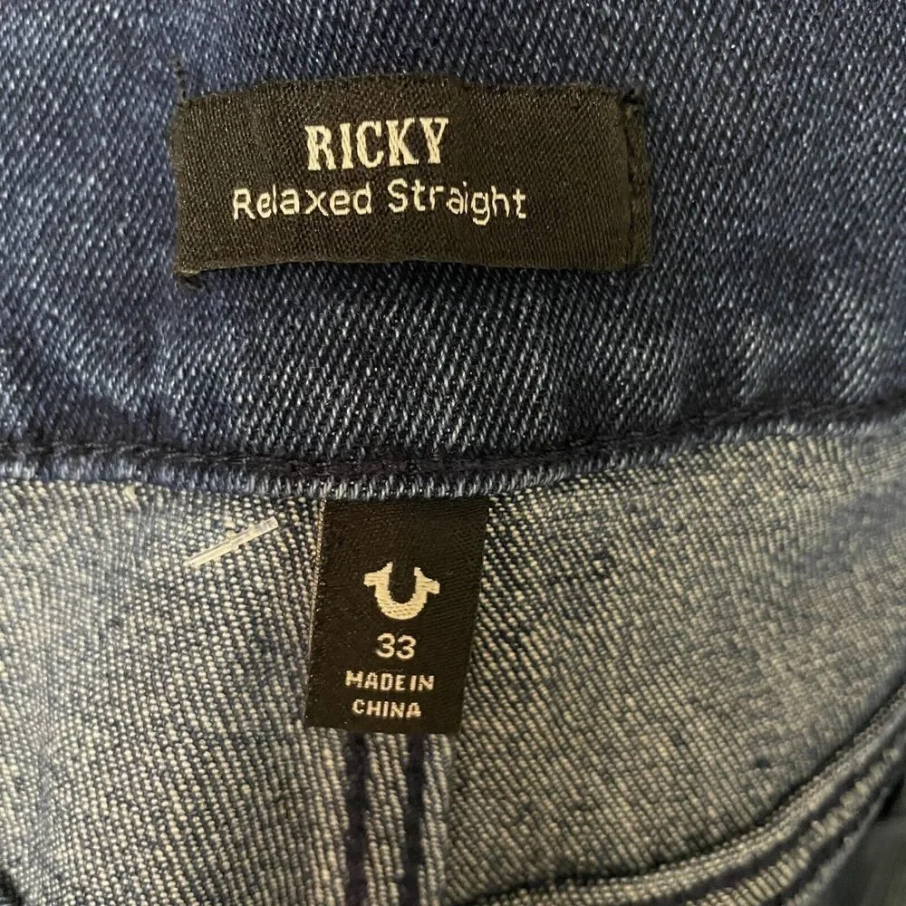 New True Religion‎ Ricky Flap Relaxed Straight Men's Jean Denim Shorts Waist 33